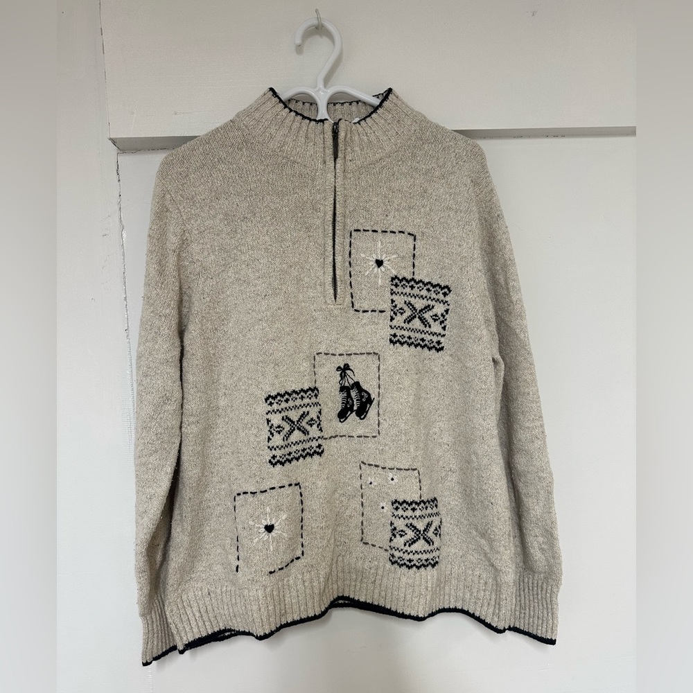 Northern Reflections Beige and Black Sweater